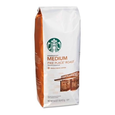 Starbucks Coffee Co Starbucks Whole Bean Coffee, Pike Place Roast, 1 lb Bag 11017854